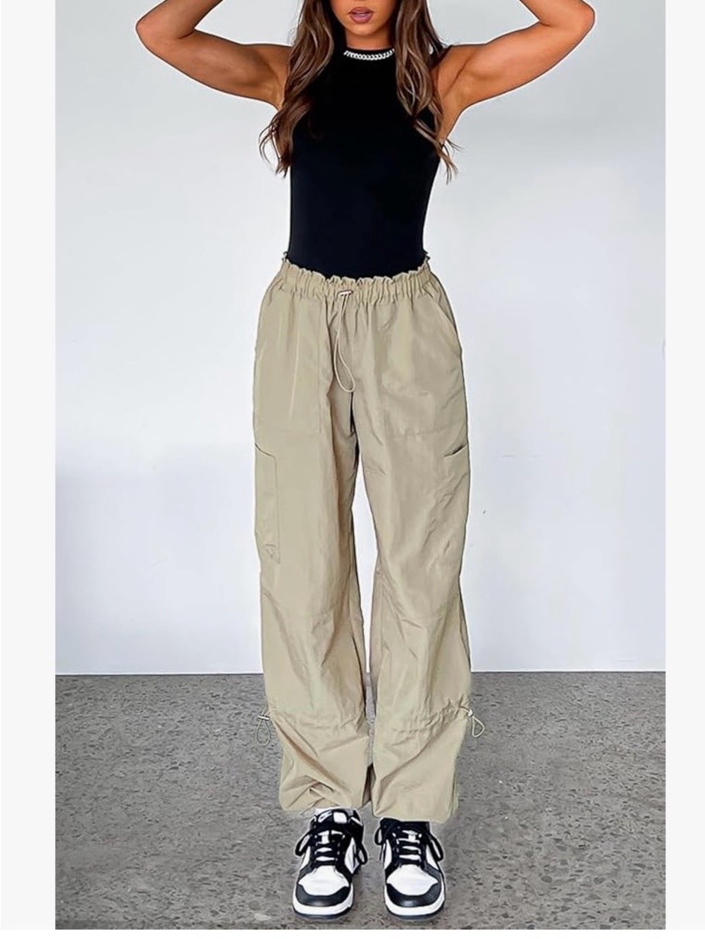 Waitfairy Cargo jogger Baggy parachute pants M